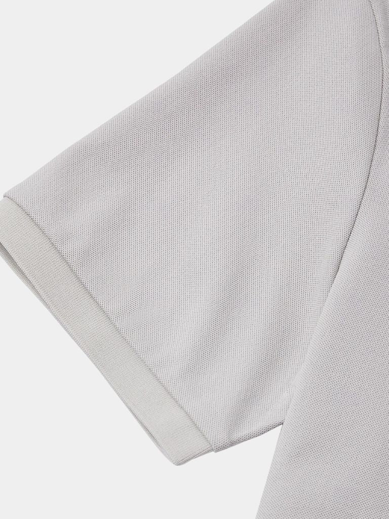 Chiel | Lichtgrijze polo met contrastkraag