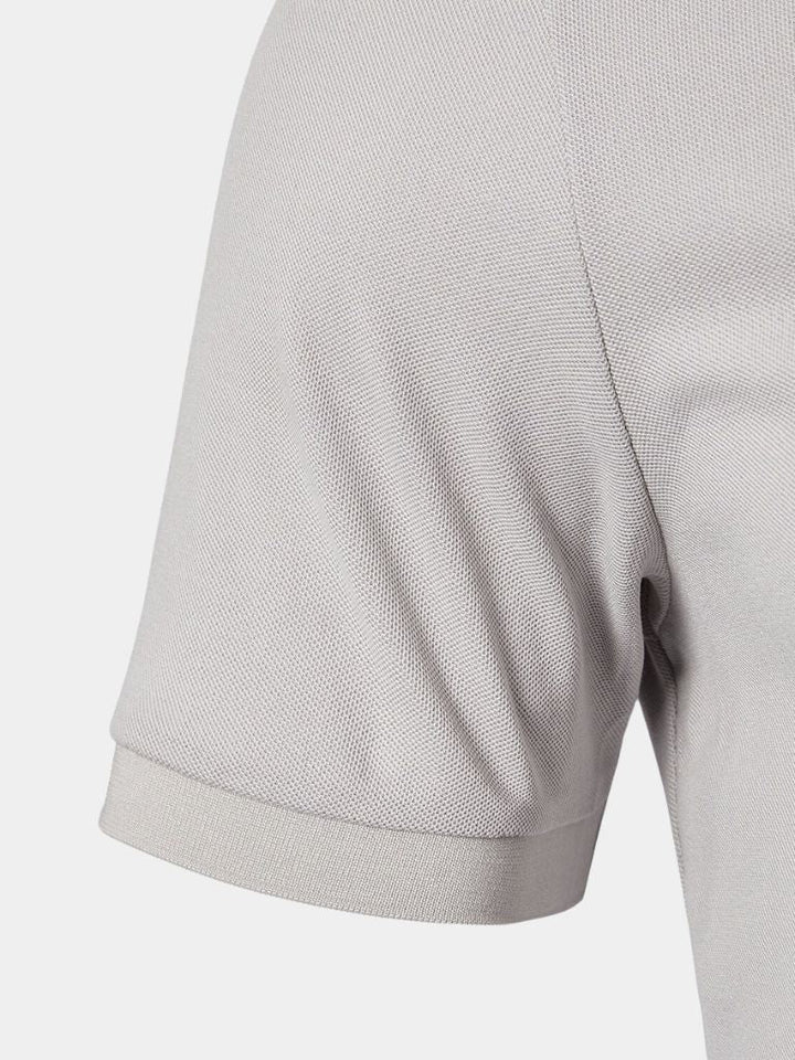 Chiel | Lichtgrijze polo met contrastkraag