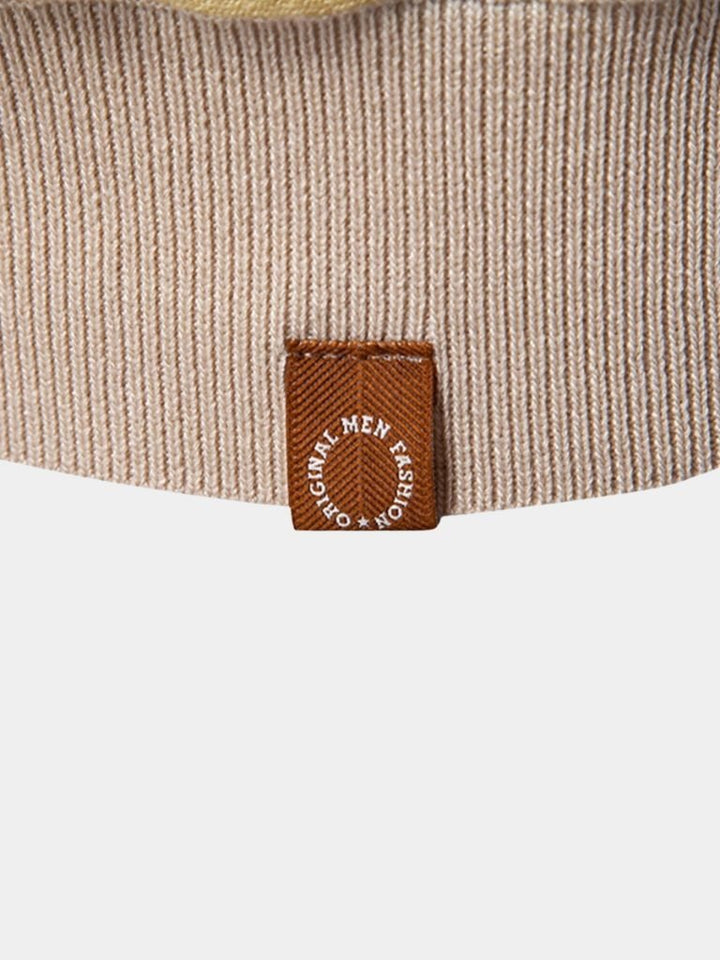 Corné | Beige polo met verticale retrostrepen