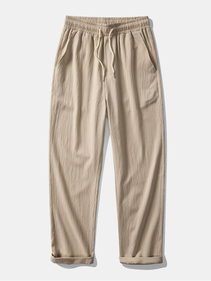 Erik | Kreukstof Broek Straight Leg