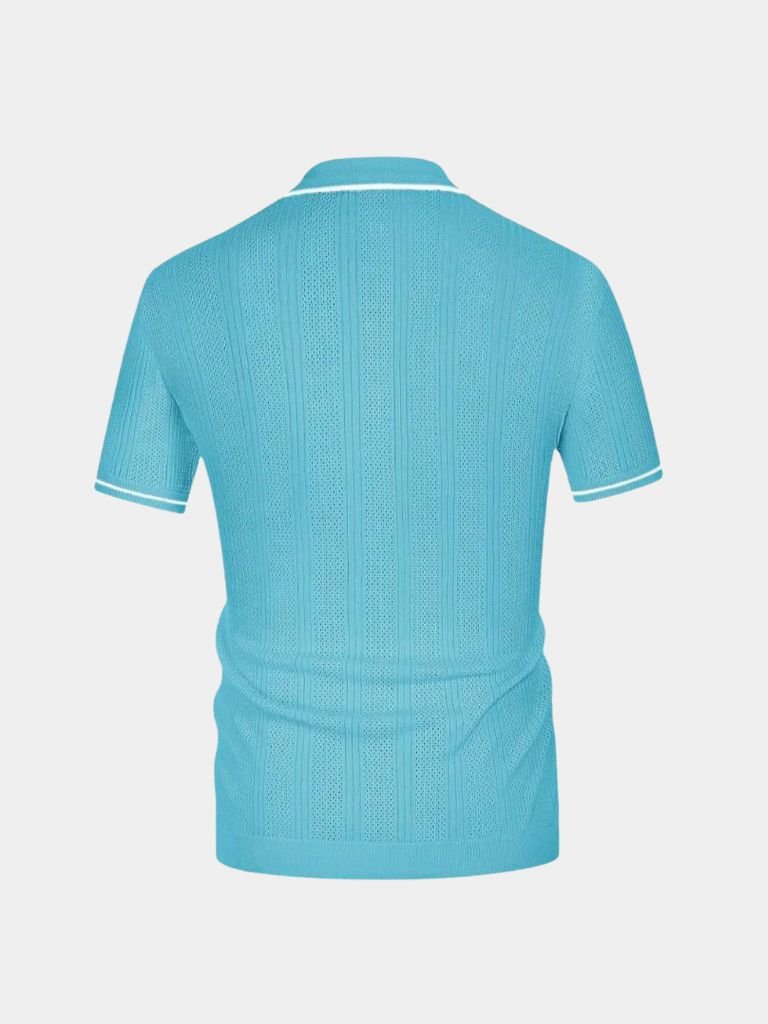 Elco | Crèmekleurige gebreide polo met rits