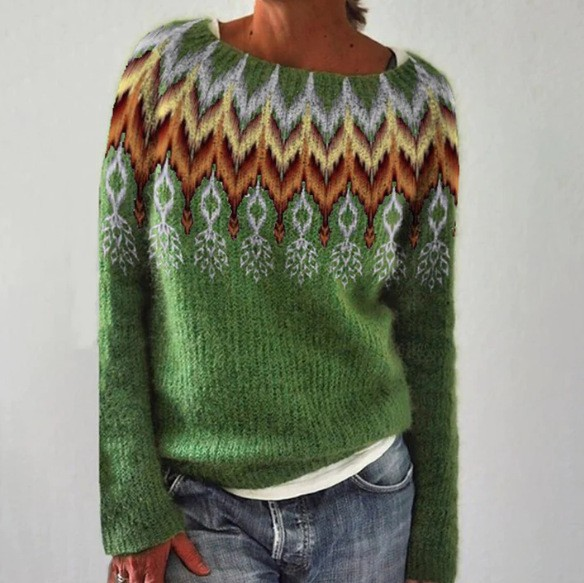 Esmee | Handgebreide Trui met Noors Motief