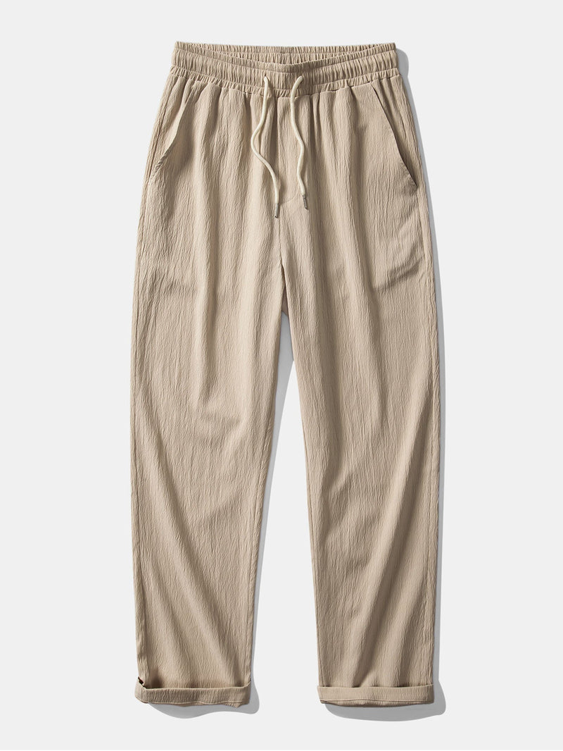Erik | Kreukstof broek straight leg