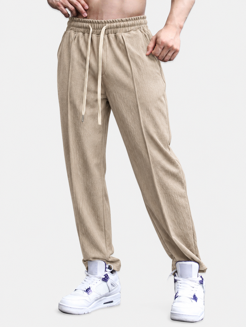 Erik | Kreukstof broek straight leg
