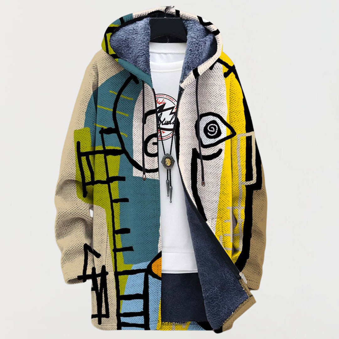 Eva | Hoodie met abstracte lijnenprint