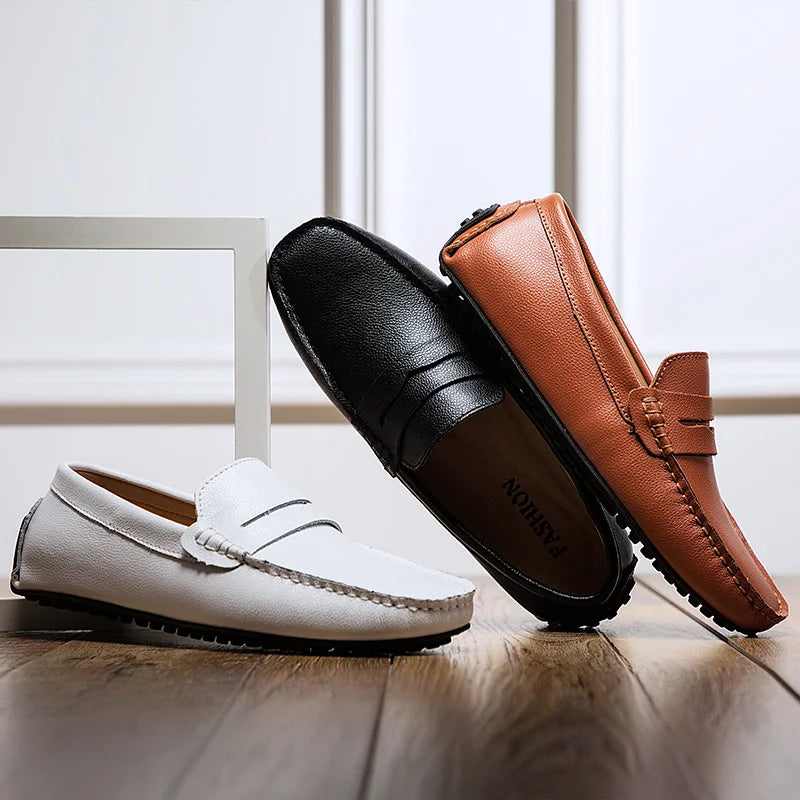 Ferre | Leren zomerloafers met ontspannen pasvorm