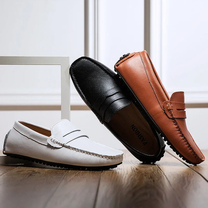 Ferre | Leren zomerloafers met ontspannen pasvorm