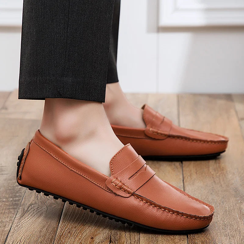 Ferre | Leren zomerloafers met ontspannen pasvorm