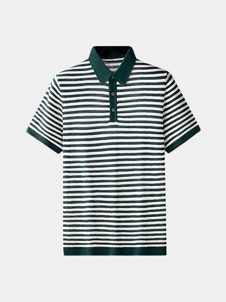 Ferry | Zwart-wit gestreepte polo