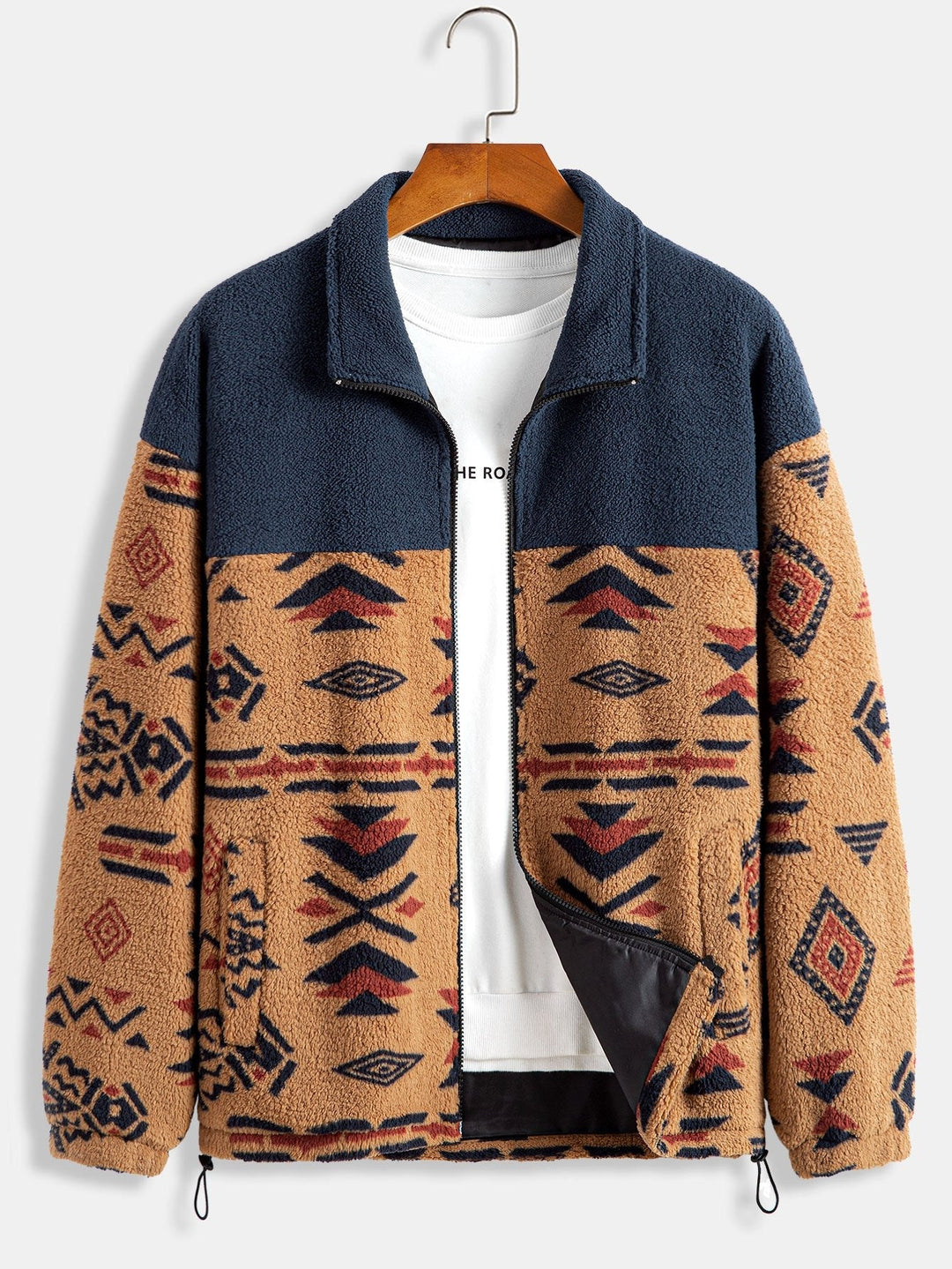 Floris | Teddyfleece jas met Azteekse print