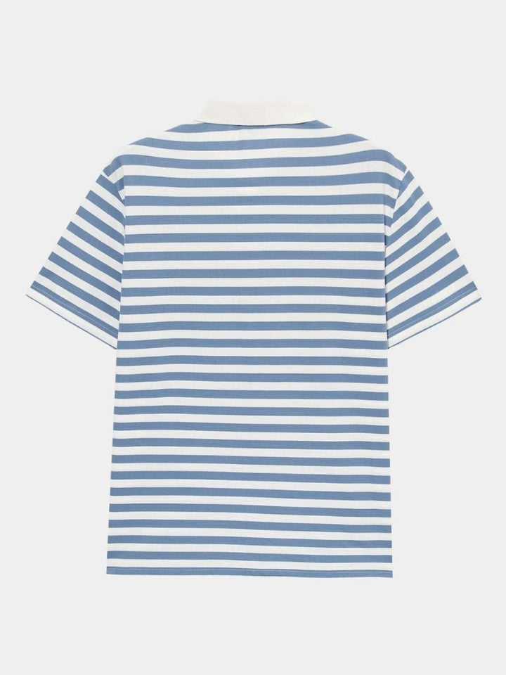 Fokko | Blauwe gestreepte polo
