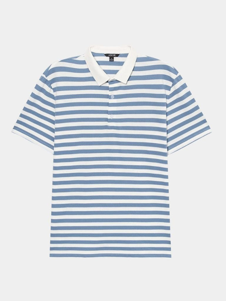Fokko | Blauwe gestreepte polo