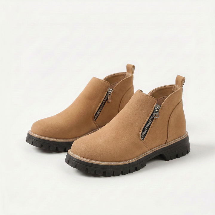 Frida Plateau-Enkellaars met Dikke Zool | Stabiel en comfortabel voor herfst en winter