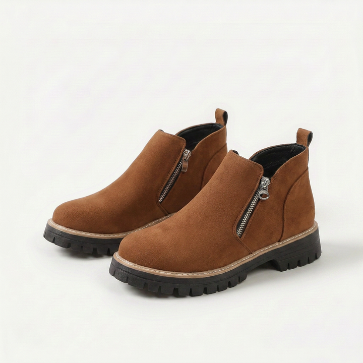 Frida Plateau-Enkellaars met Dikke Zool | Stabiel en comfortabel voor herfst en winter
