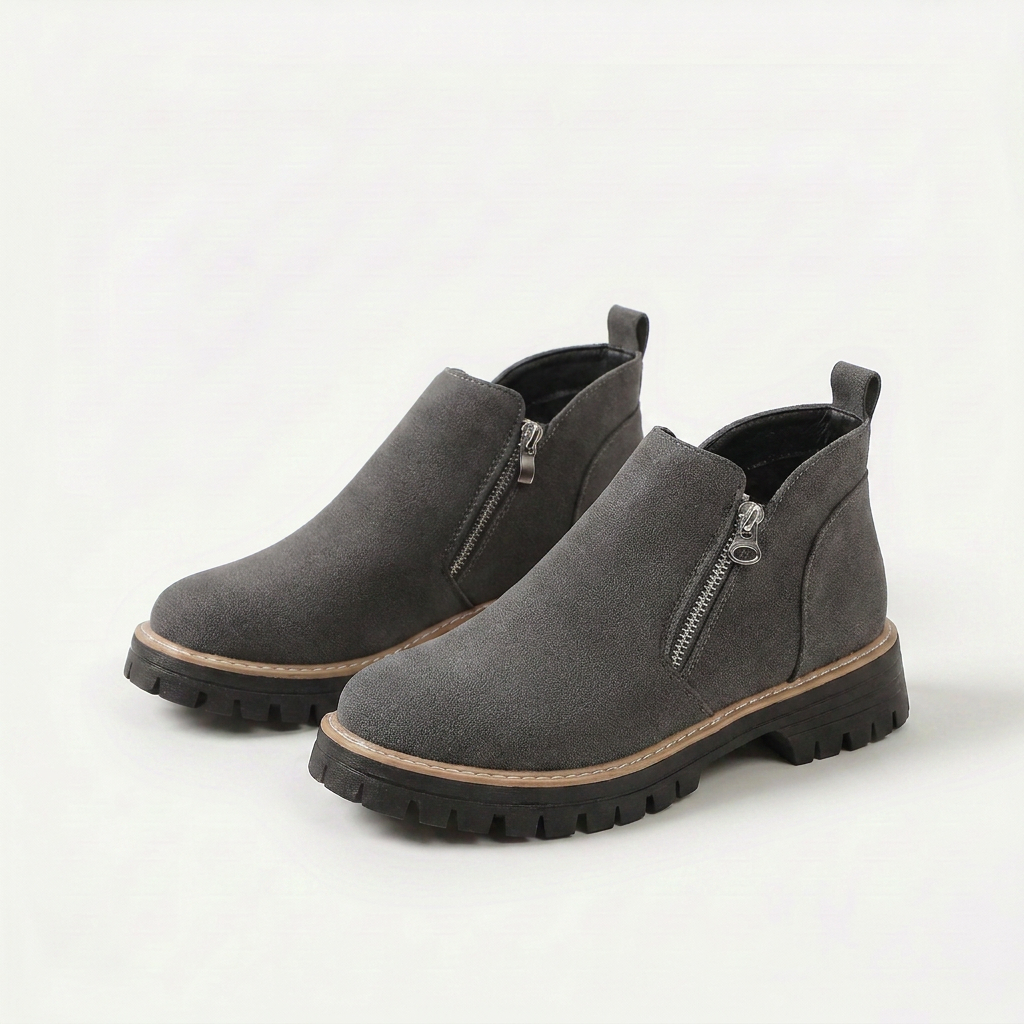 Frida Plateau-Enkellaars met Dikke Zool | Stabiel en comfortabel voor herfst en winter
