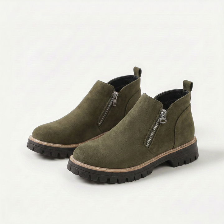Frida Plateau-Enkellaars met Dikke Zool | Stabiel en comfortabel voor herfst en winter