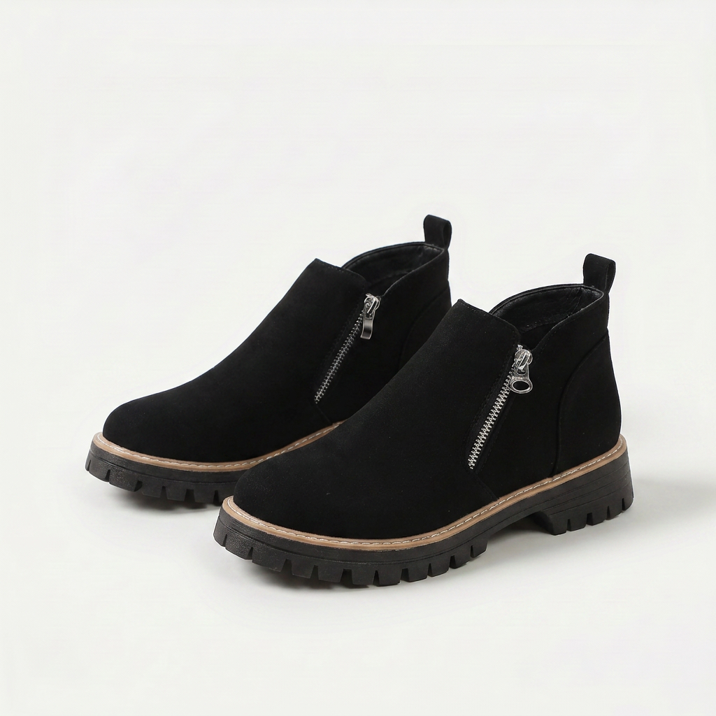Frida Plateau-Enkellaars met Dikke Zool | Stabiel en comfortabel voor herfst en winter