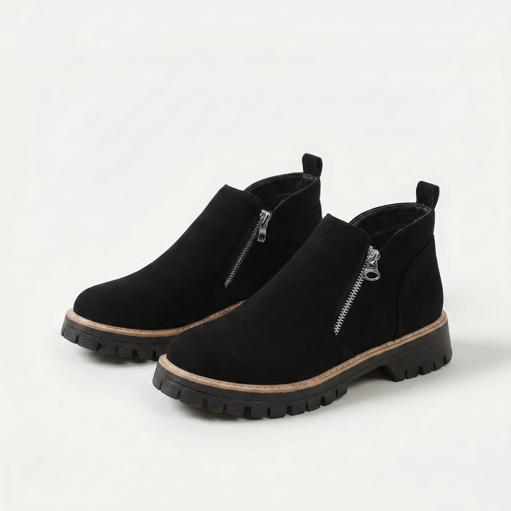 Frida Plateau-Enkellaars met Dikke Zool | Stabiel en comfortabel voor herfst en winter