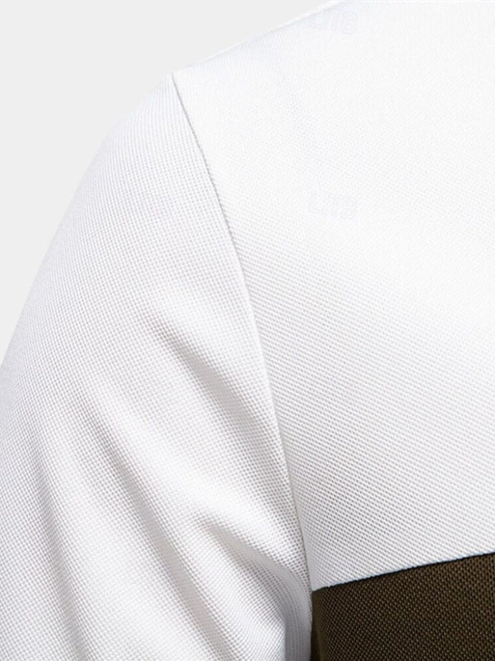 Gerbrand | Witte polo met contraststrepen