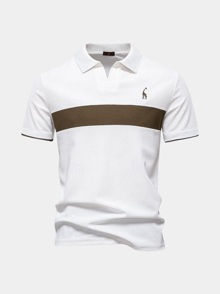 Gerbrand | Witte polo met contraststrepen