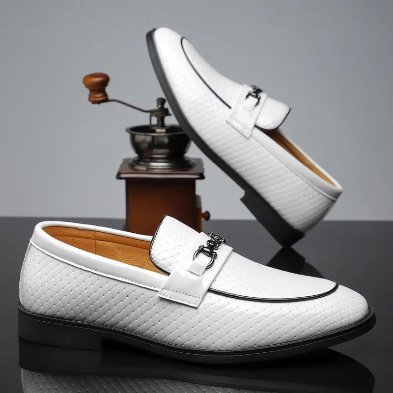 Hartger | Witte leren nette loafers