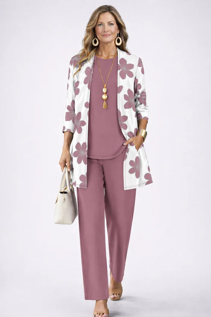 Heleen | 3-delige set met printbroek in diverse kleuren