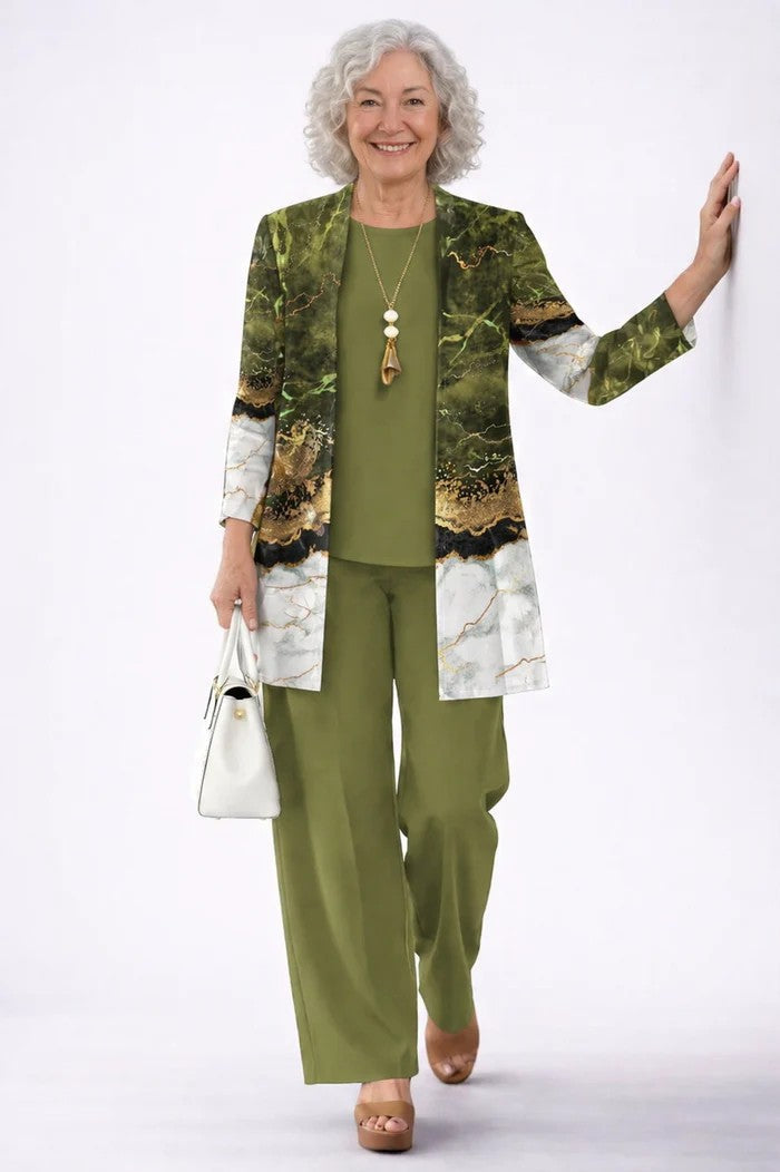 Heleen | 3-delige set met printbroek in diverse kleuren