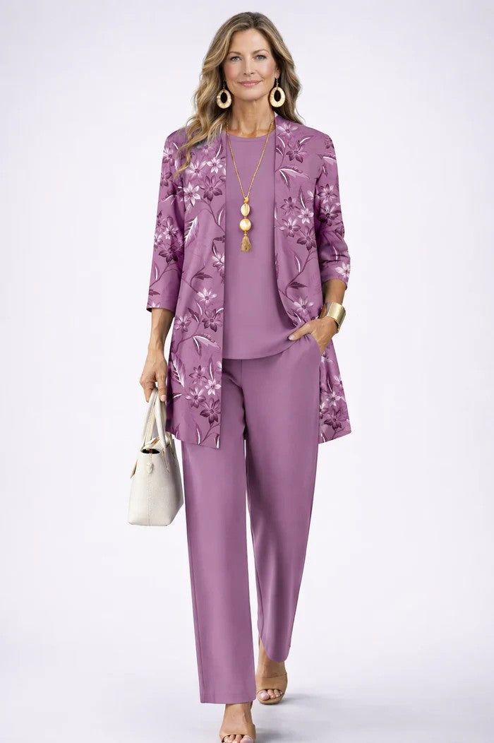 Heleen | 3-delige set met printbroek in diverse kleuren