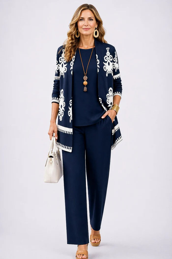 Heleen | 3-delige set met printbroek in diverse kleuren