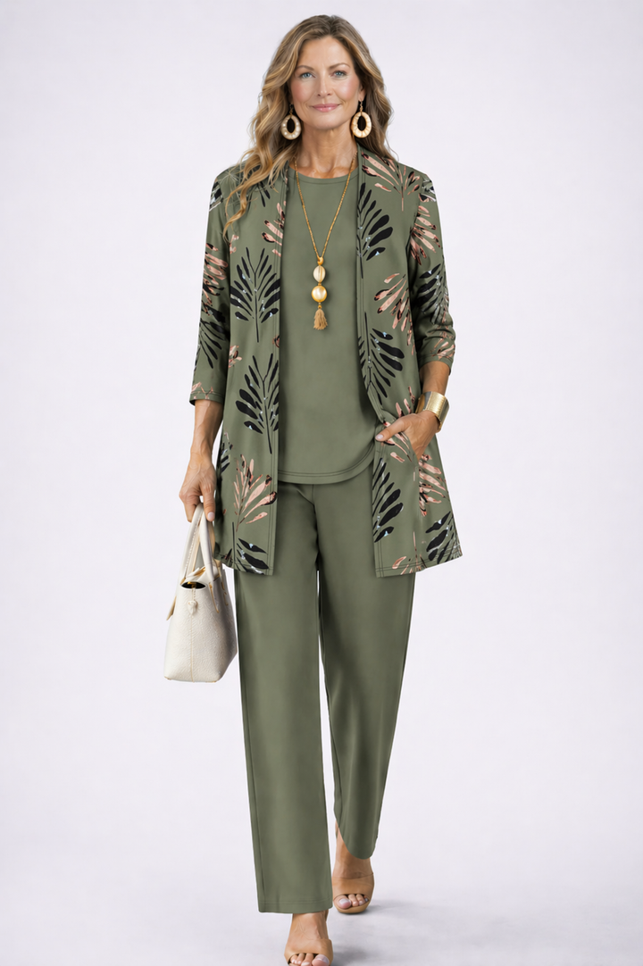 Heleen | 3-delige set met printbroek in diverse kleuren