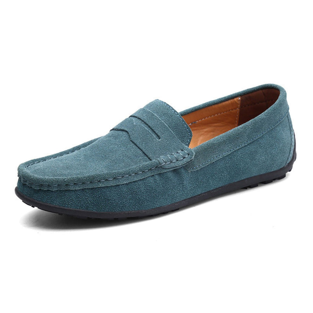 Hiddo | Zachte blauwe suède loafers