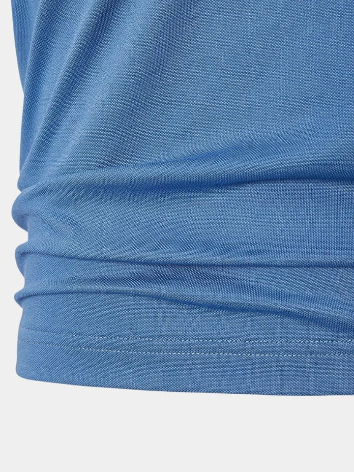 Hilbrand | Blauwe polo met korte rits
