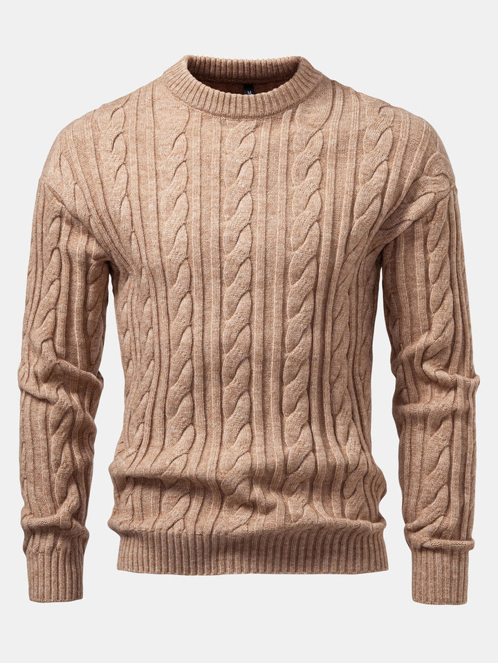 Yorick | Jacquard kabeltrui met ronde hals