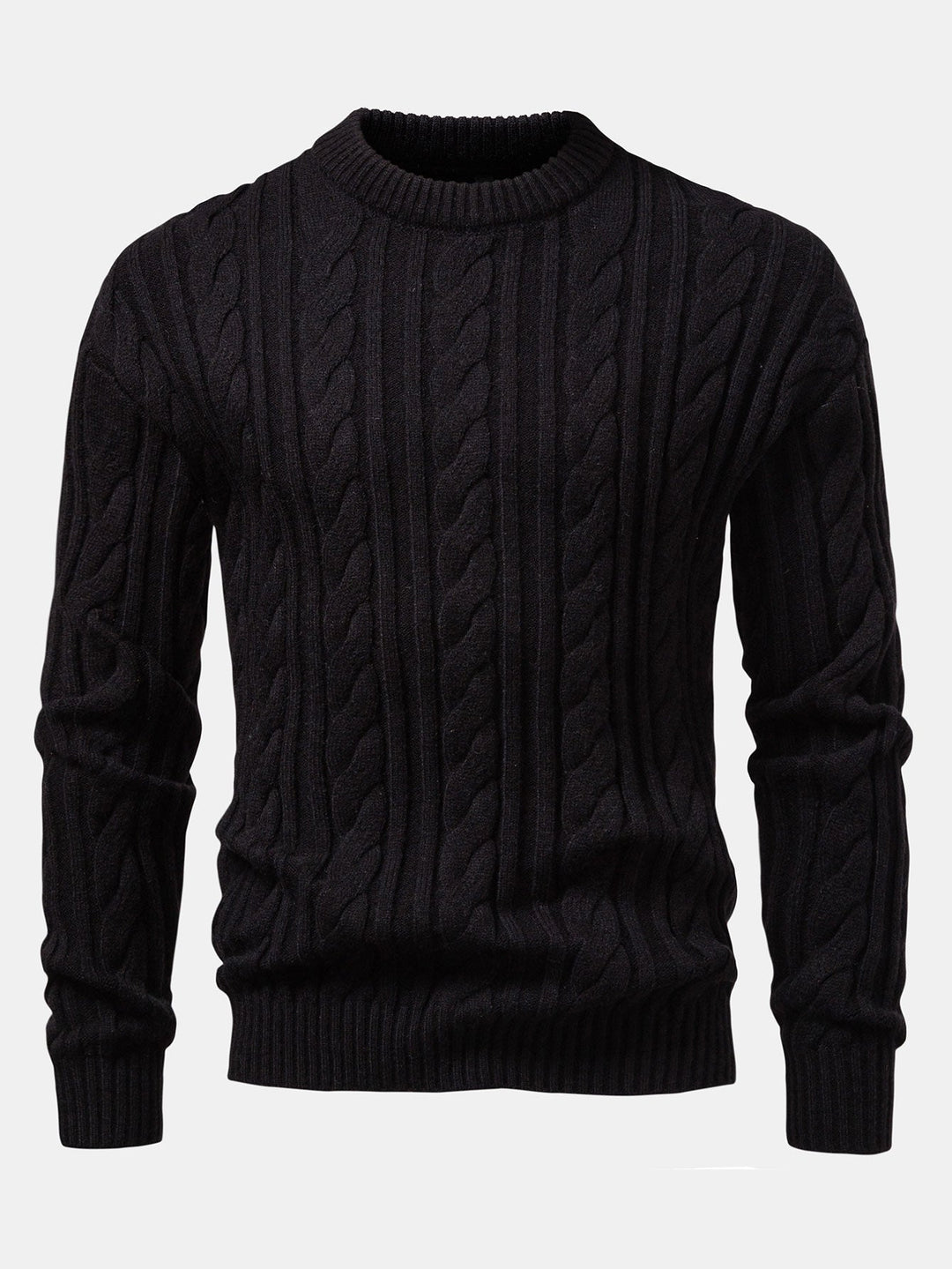 Yorick | Jacquard kabeltrui met ronde hals