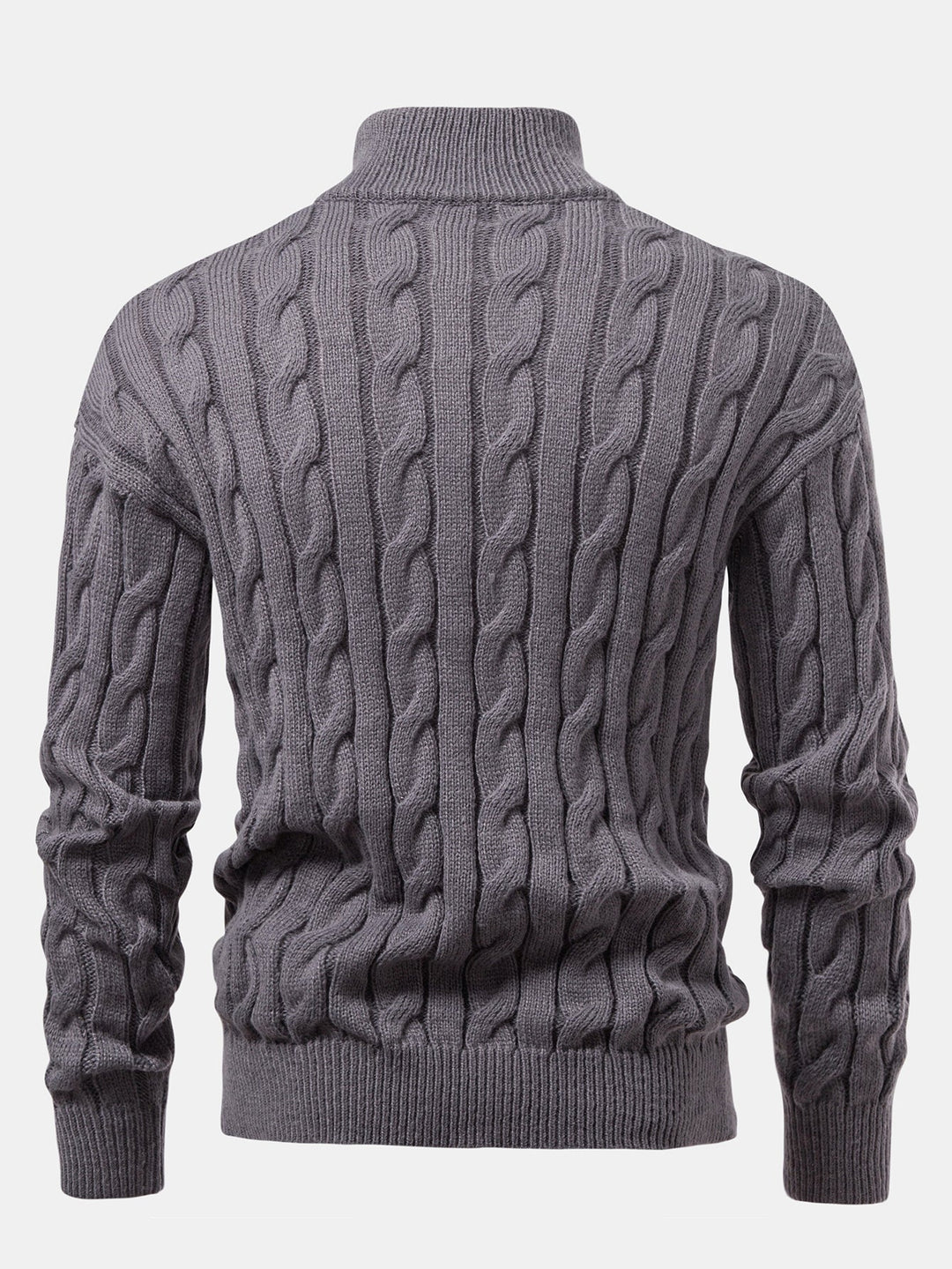 Zeger | Jacquard kabeltrui met korte rits