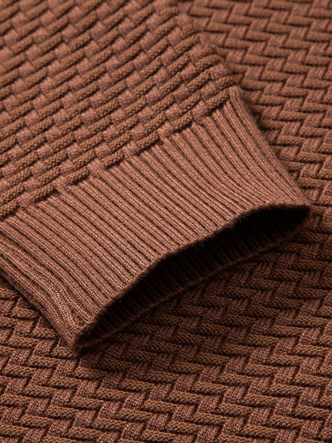 Cees | Jacquardtrui met golfpatroon en korte rits