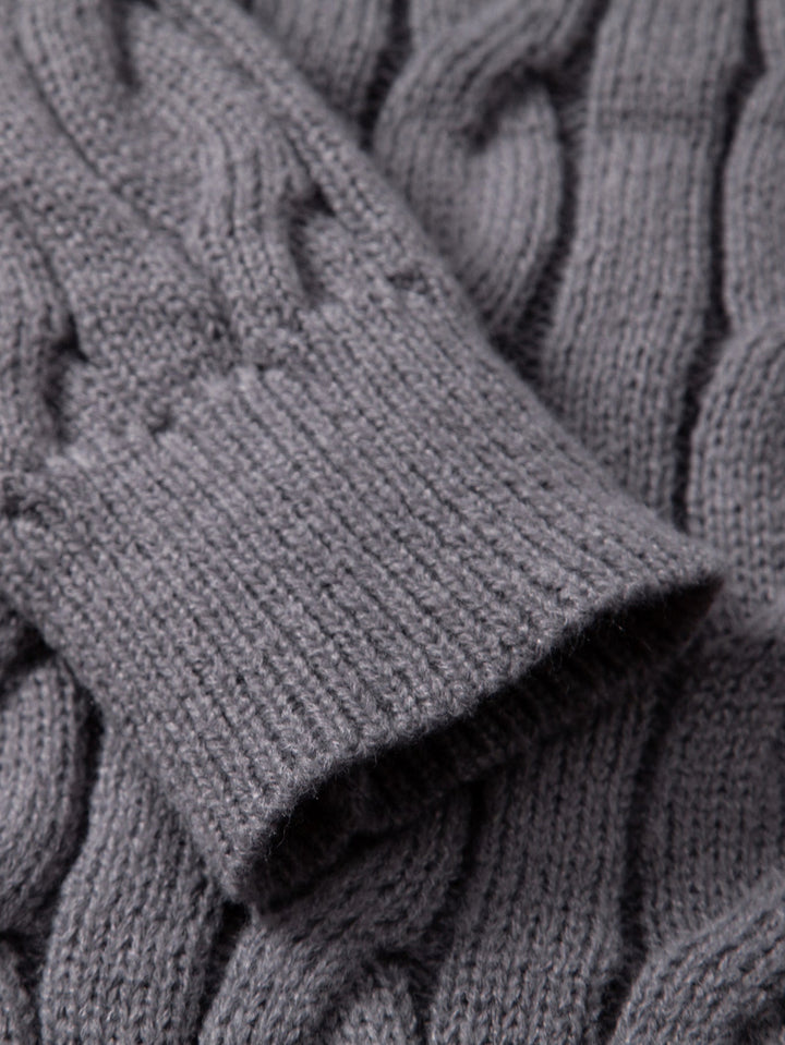Zeger | Jacquard kabeltrui met korte rits