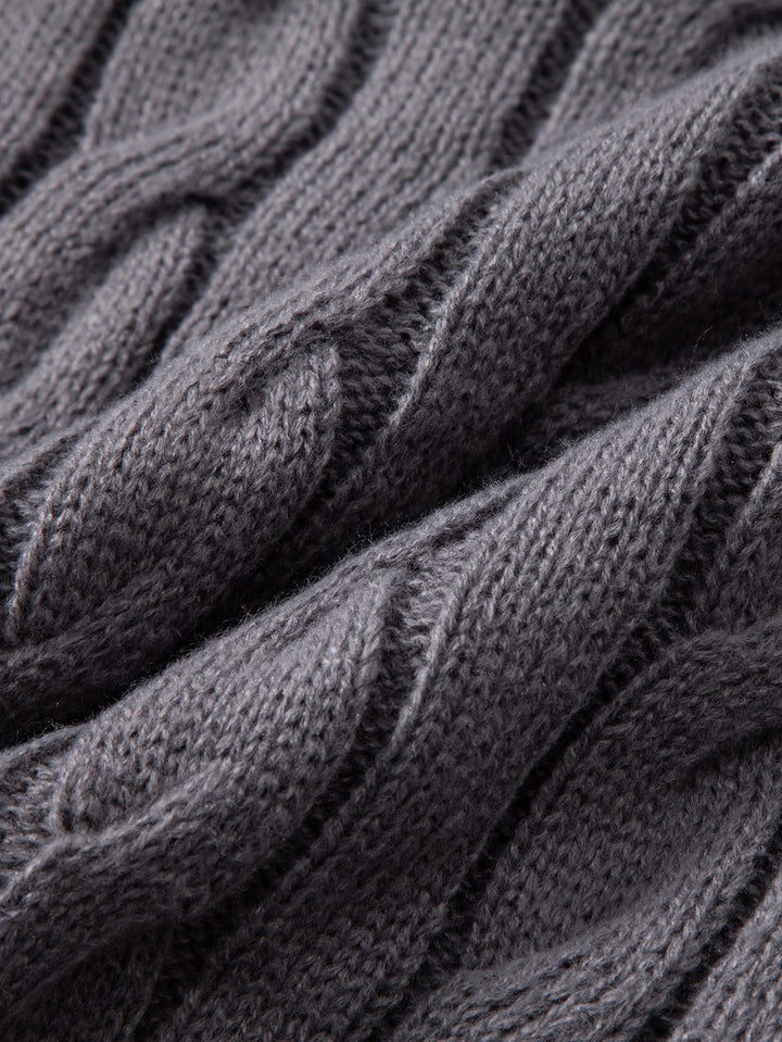 Zeger | Jacquard kabeltrui met korte rits