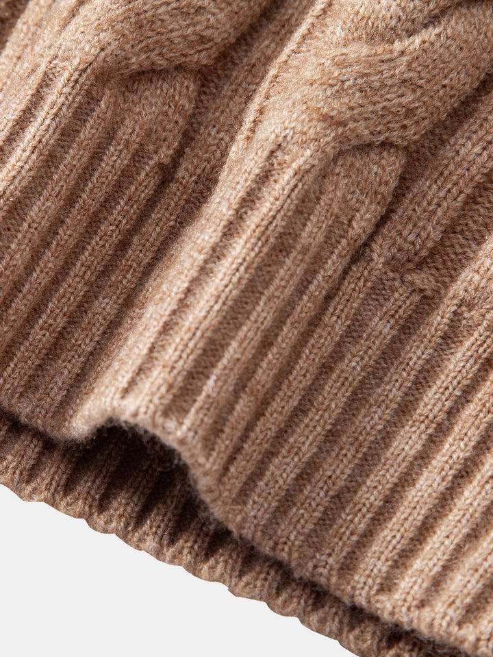 Yorick | Jacquard kabeltrui met ronde hals