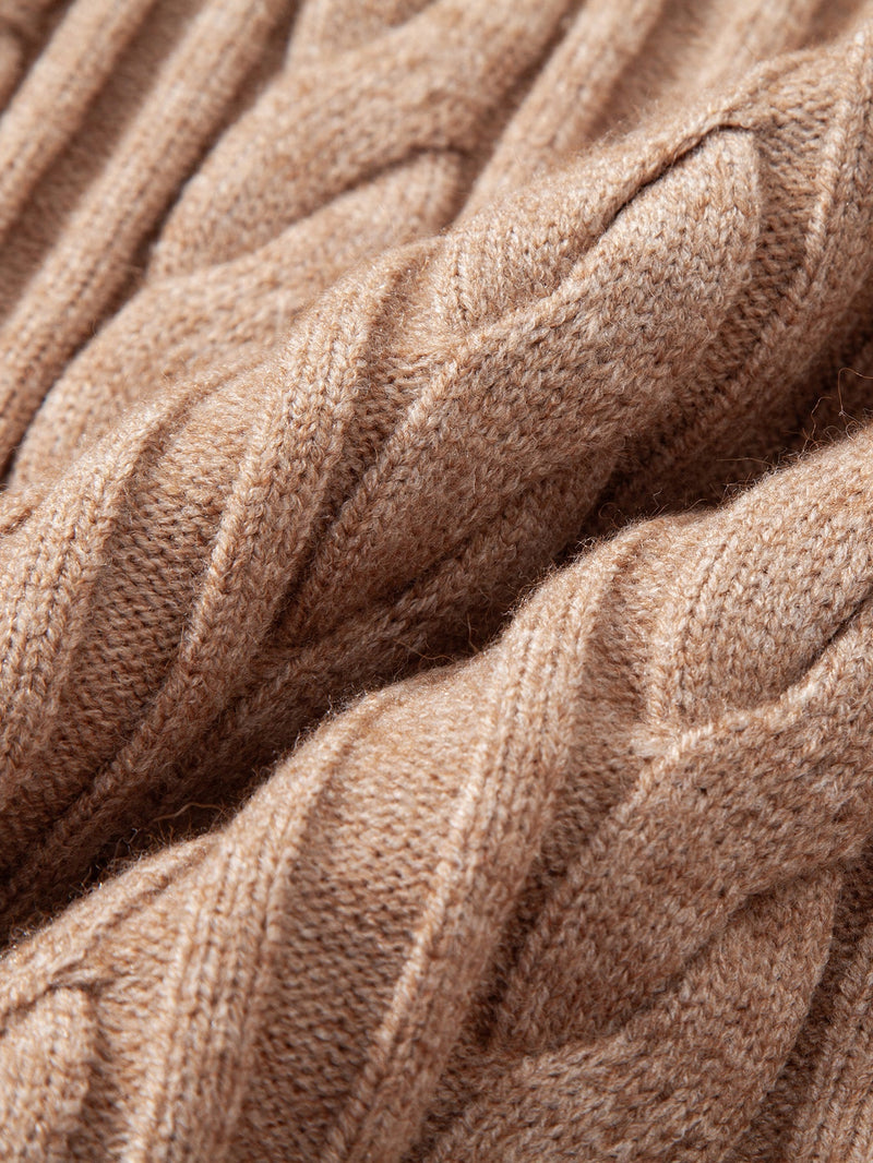 Yorick | Jacquard kabeltrui met ronde hals