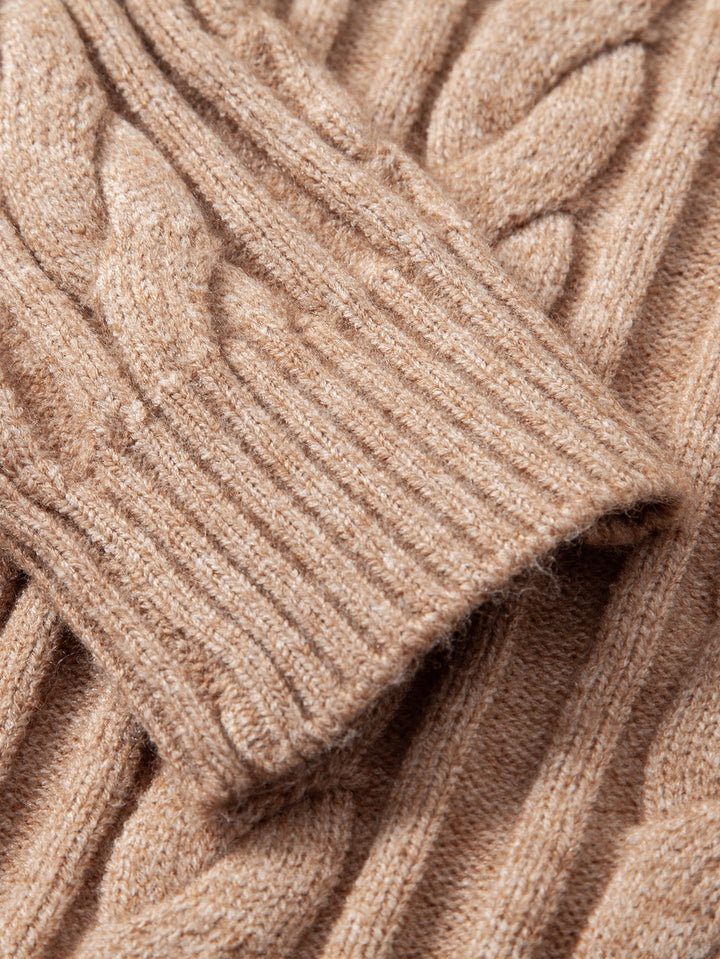 Yorick | Jacquard kabeltrui met ronde hals