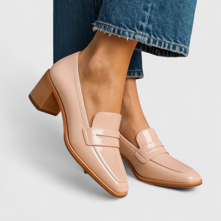 Lysanne | Roze loafer met blokhak