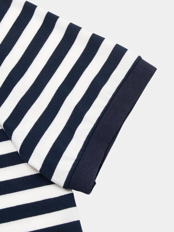 Ido | Donkerblauwe gestreepte polo
