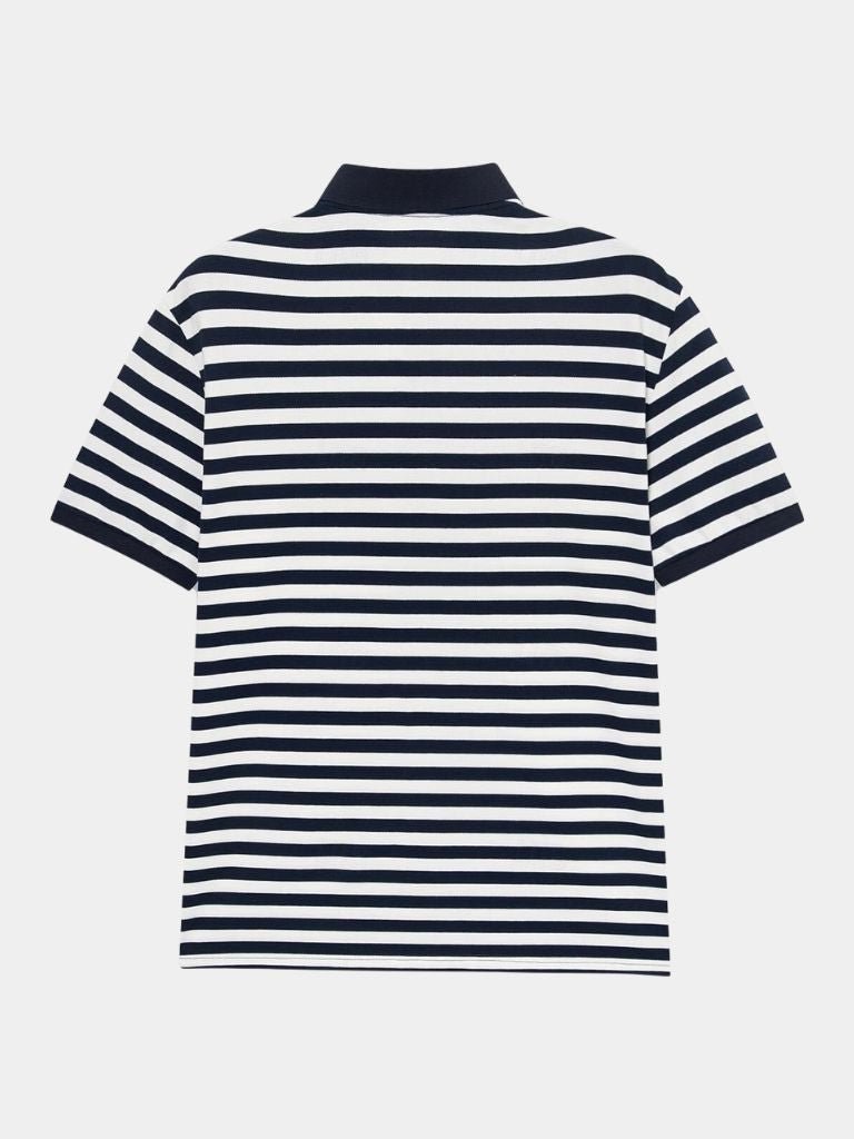Ido | Donkerblauwe gestreepte polo