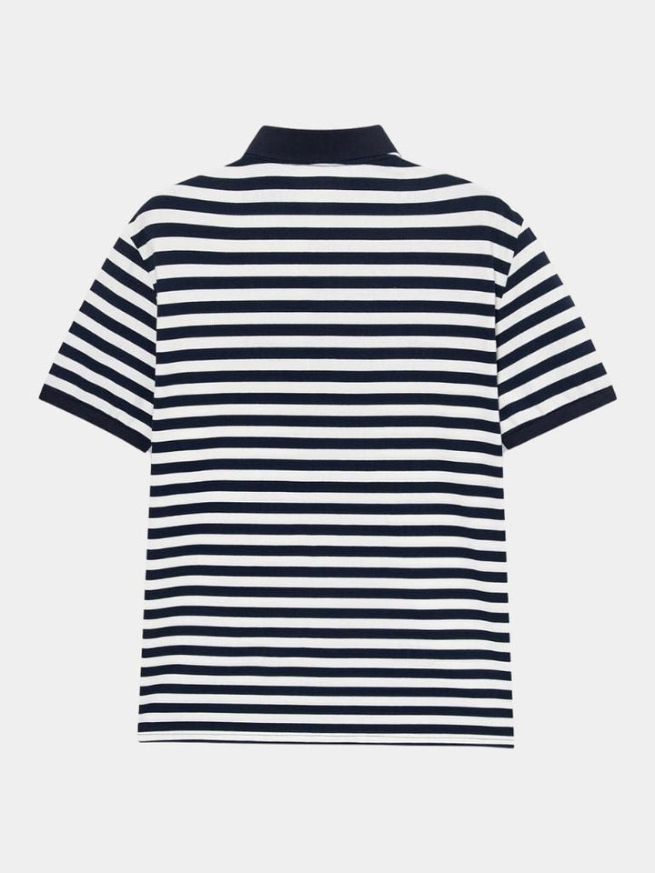 Ido | Donkerblauwe gestreepte polo