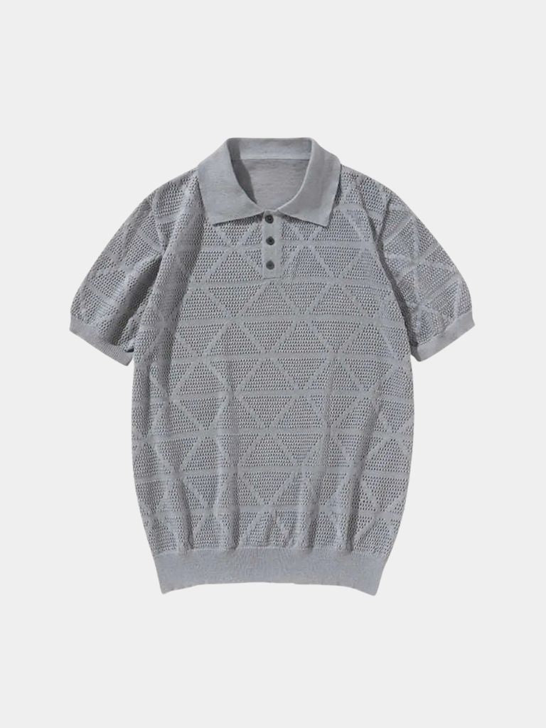 Idsard | Polo met geometrisch reliëfdessin