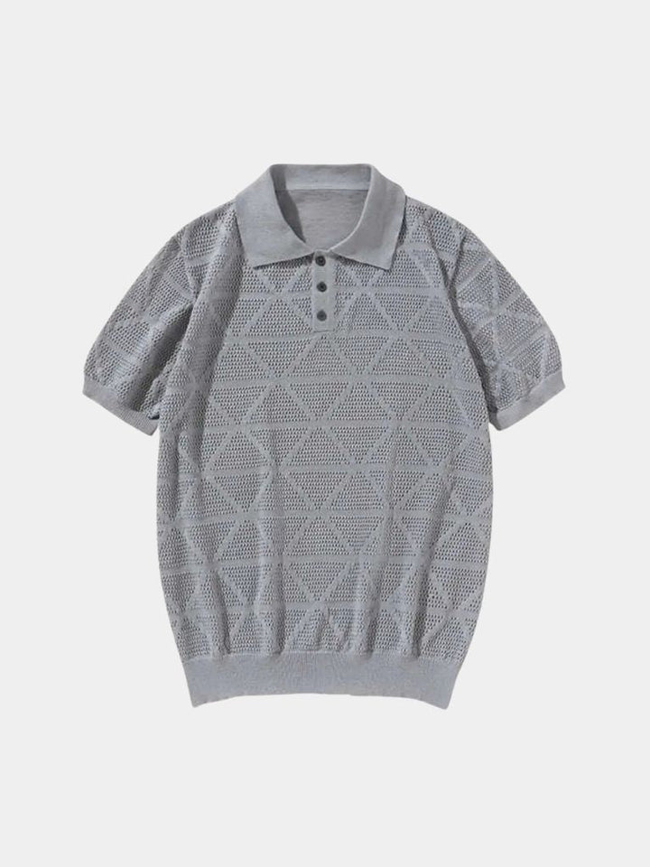 Idsard | Polo met geometrisch reliëfdessin