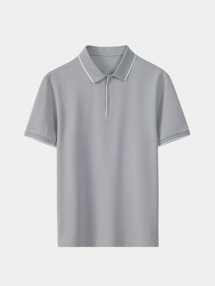 Iwan | Zwarte polo met ritskraag