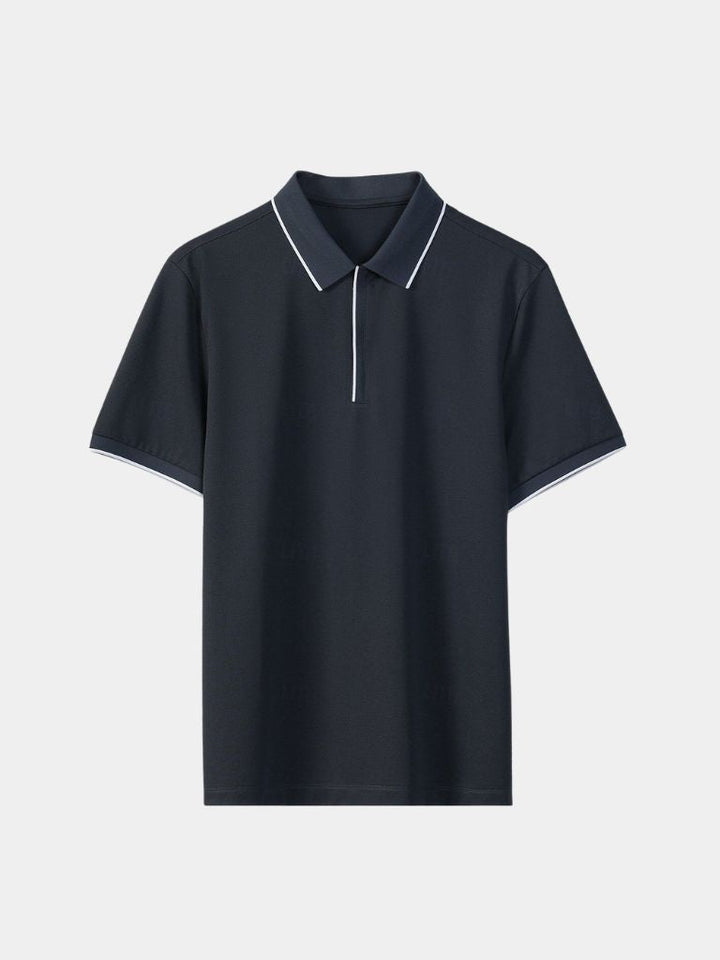 Iwan | Zwarte polo met ritskraag