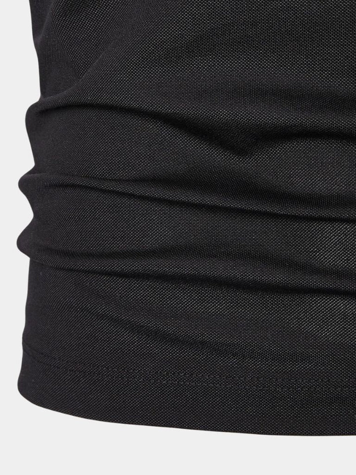 Iwan | Zwarte polo met ritskraag